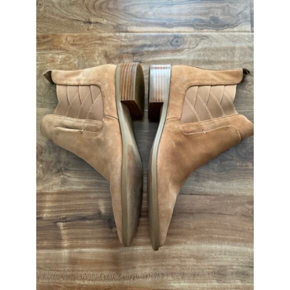 Rebecca Minkoff Jacy Chelsea Suede Ankle Boots Butterscotch Tan Camel- Size 8.5M - Picture 7 of 11